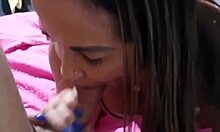 massage turns into cum in glass with anal and blowjob