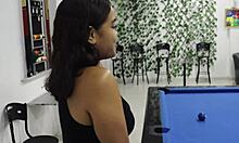 Latina Brunette Fucked Hard by Stepbrother in Billiard Room
