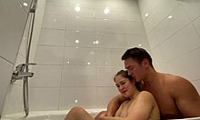 Stepdaughter and stepfather share a private moment alone in the bathroom