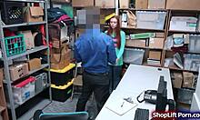 Busty Shoplifter Rammed By Store Officer In Office