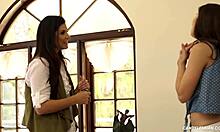 milf lesbian seduces her teen 18+ friend with passionate kisses