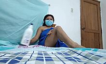 in this pov scene, a latina woman gapes her ass doggy style in real homemade porn