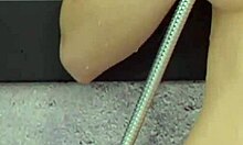 Slender teen lina luxa making love with her glass dildo?