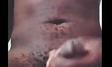 Homemade jerking off my big black cock on live.