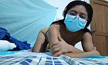 in this pov scene, a latina woman gapes her ass doggy style in real homemade porn