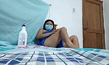 in this pov scene, a latina woman gapes her ass doggy style in real homemade porn