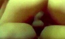 Hottie rubbing her pussy riding a big dick