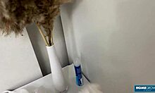 Amanda Clarke, the sexy brunette, sucks cock before a hard pounding.