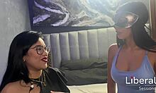 Sarah, the petite skinny tattooed 19-year-old Latina girl, makes her debut in Liberal Sessions through an interview and casting process