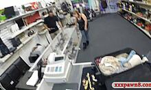 Stewardess Gets Screwed Hard in Pawnshop Toilet!