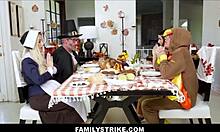 I enjoyed the hot family thanksgiving dinner group sex with stepmom, stepson, stepdaughter, and stepdad.