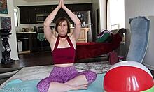 oh wow, this mature babe teaches a hot lesson on licking and fingering her shaved pussy while choking on cock!