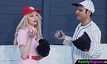 Girls Play Suggestively With Their Baseball Player Fathers
