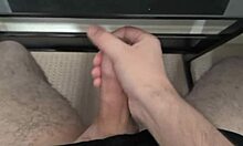 Quick cumshot in the office, the best part of working from home with a close-up view of my monster cock.