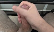 Quick cumshot in the office, the best part of working from home with a close-up view of my monster cock.