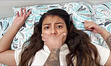 Stepbrother silently fucks stepsister's ass hard upon her return from school