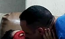 Young Latina Giving Kisses to Athletic Brazilian Guy