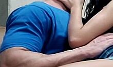 Young Latina Giving Kisses to Athletic Brazilian Guy