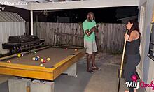 Milfcandy Samantha Loses Pool Game And Takes Big Black Cock