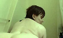 Tomboy striptease and bathtub orgasms
