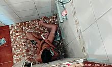 French amateur sells panties while voyeur watches her shower masturbation