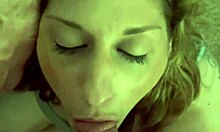 sexy milf wife teases hubbys throbbing cock with deep sucks until explosive cum