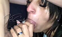 Latina milf blows two guys at the club party