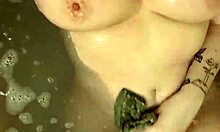 Tomboy striptease and bathtub orgasms