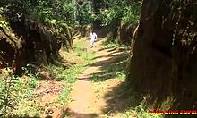 Indian desi college girlfriend fuck outdoor in bush with lover