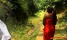 Indian desi college girlfriend fuck outdoor in bush with lover