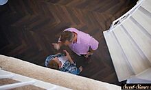 Gorgeous teen rides cock cowgirl in kitchen