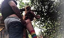 No Quintal Fodendo O Cu Da Ruivinha Sex Toy