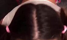 Role play young woman shows tits to teacher for blowjob.