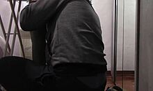 Milf says 'touch my legs in pantyhose while I iron' then gets fucked