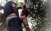 No Quintal Fodendo O Cu Da Ruivinha Sex Toy