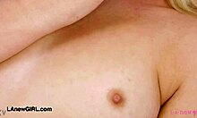 stunning teen blonde shows her sexy body in photoshoot