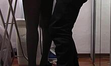 Milf says 'touch my legs in pantyhose while I iron' then gets fucked