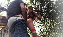 No Quintal Fodendo O Cu Da Ruivinha Sex Toy