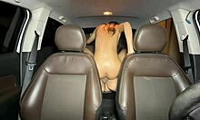 inside the car, it's so good with her tits and lingerie