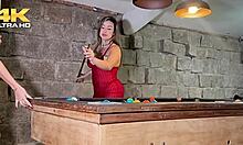 Latina Blowjob on Pool Table