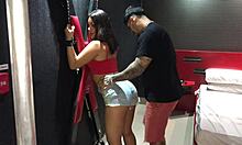 Brunette Latina pornstar fulfills fetish by getting fucked while tied up