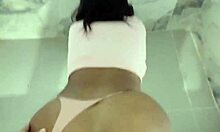 colombian teen cleans bathroom and ends with gaping creampie