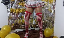 Stepson seduces stepdaughter in lingerie.