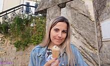 Romantic Walk With Remote Vibrator In Pussy!