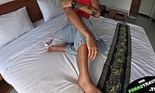 Young Asian Girl With Perfect Body Enjoys Fitness Routine