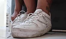 Trainer Smells Sweaty Pussy, Fucks In Gym Bathroom.