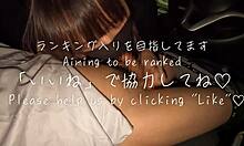 outdoor exposure: g-cup cafe girl swallows in car blowjob during pickup drive date 😏