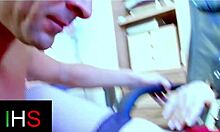 Slim brunette double fucked hard