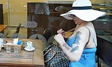 She spotted him in a bar and brought him home for a wild fuck