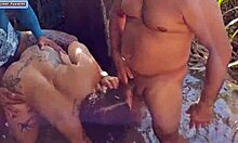 Well-Hung Guys Pound Girl's Ass With DP In Forest